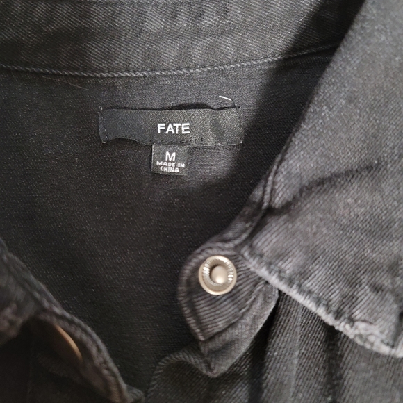 VICI Black Denim/Chambray Peplum Shacket - Picture 4 of 8